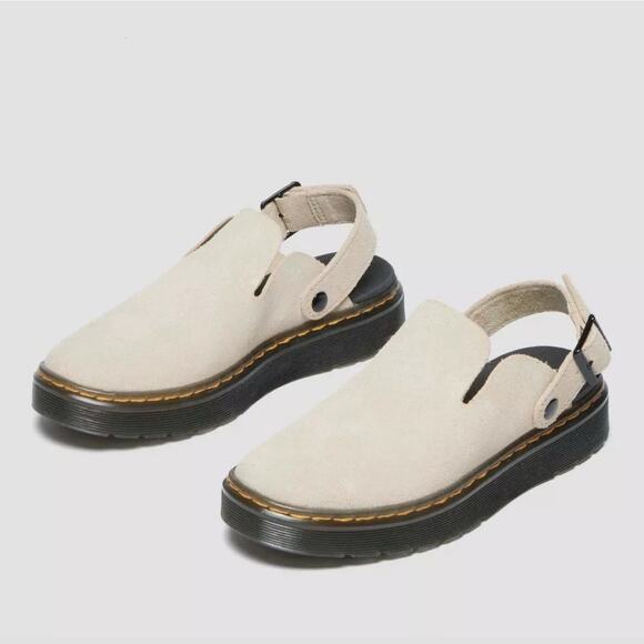 Dr. Martens Carlson Suede Clog Mules Light Beige Size 11 main image 4